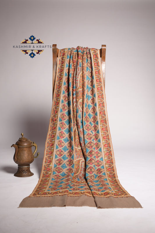 Tilla-e-Bahar – Handcrafted Sozni Jama in Tosh Gold
