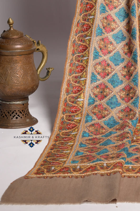 Tilla-e-Bahar – Handcrafted Sozni Jama in Tosh Gold
