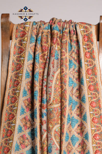Tilla-e-Bahar – Handcrafted Sozni Jama in Tosh Gold